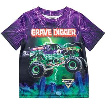 Monster Jam Toddler Boys 3 Pack T-Shirts - El Toro Loco, Megalodon, Grave Digger