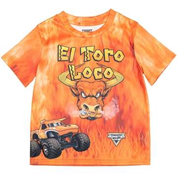 Monster Jam Toddler Boys 3 Pack T-Shirts - El Toro Loco, Megalodon, Grave Digger