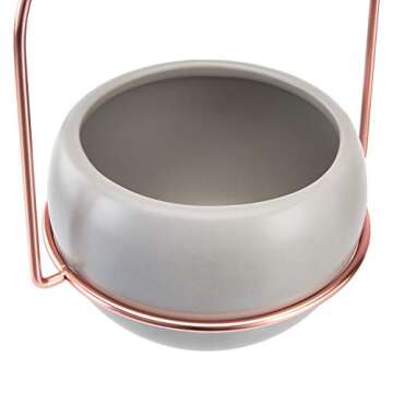 Amazon Basics Hanging Planter, Round - Grey/Copper (2-Pack)