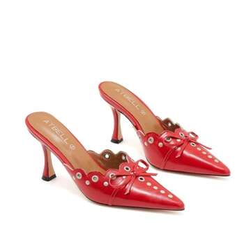 ATBELL Stylish Bow Tie Heeled Mules for Women