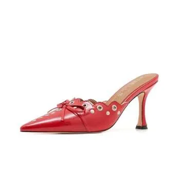 ATBELL Stylish Bow Tie Heeled Mules for Women
