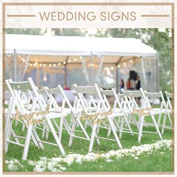 Yulejo 6 Wooden Reserved Row Signs for Weddings