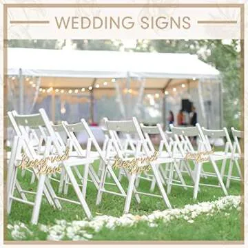 Yulejo 6 Wooden Reserved Row Signs for Weddings