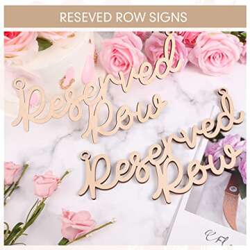 Yulejo 6 Wooden Reserved Row Signs for Weddings