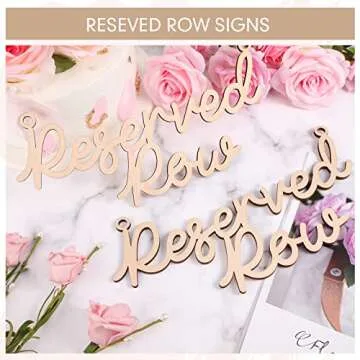 Yulejo 6 Wooden Reserved Row Signs for Weddings