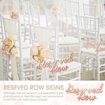 Yulejo 6 Wooden Reserved Row Signs for Weddings