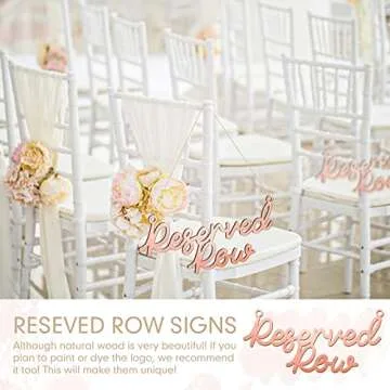 Yulejo 6 Wooden Reserved Row Signs for Weddings