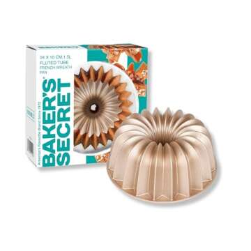 Baker's Secret Nonstick Fluted Cake Pans, Bake Unique Cakes, Die Cast Aluminum Cake Pans, 2 Layers Non-stick Coating Easy Release, Fluted Cake Pan - 9.7cups capacity 2024 - (French Wreath)