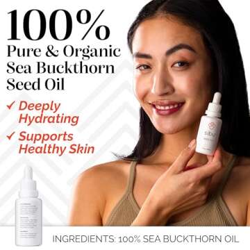 Sibu Premium Himalayan Sea Buckthorn Seed Oil, USDA Organic (30ml) – Amazing for Sensitive Skin, Breakouts, & Irritation