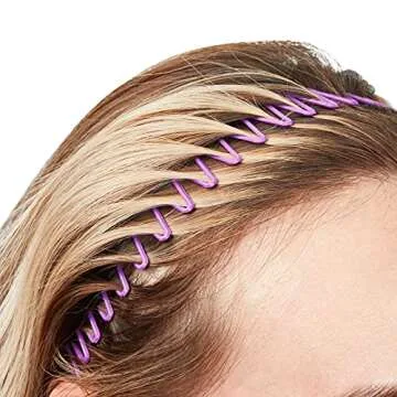 Glamlily 90s Zig Zag Circle Headbands - 20 Pack Stylish Accessories