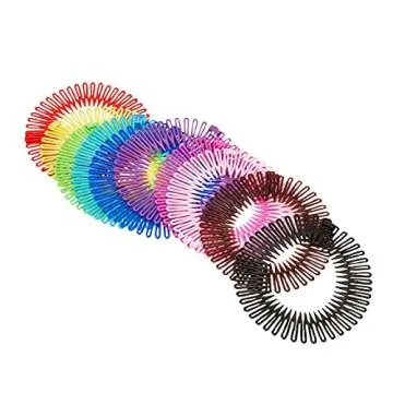 Glamlily 90s Zig Zag Circle Headbands - 20 Pack Stylish Accessories
