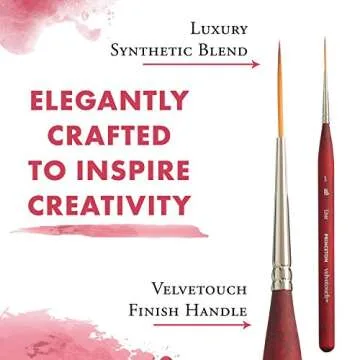 Princeton Velvetouch Mini Liner Brush, Synthetic, Short Handle, Size 1, 1 Count