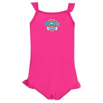 Paw Patrol Girls' Swimsuit Skye, Rubble, Chase, Everest One Piece Bathing Suit for Kids Multicolored 4