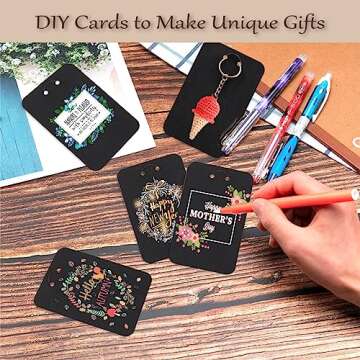 ZYNERY 100 PCS Keychain Display Cards, 3 x 4.7 Inch Keychain Holder with Self-Sealing Bags, Card Display Rack for Displaying Keyring Jewelry Bulk Keychains Packaging Supplies (Black)