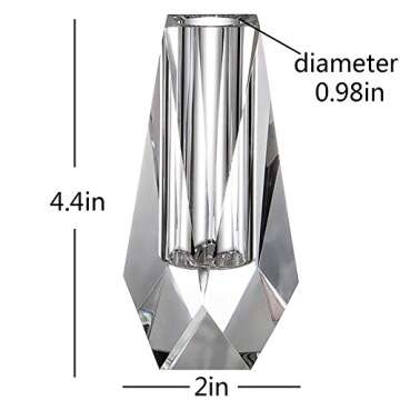 Donoucls Crystal Small Bud Flower Vase Christmas Decorations for Home, Wedding Vase or Gift - Clear With Gift Box