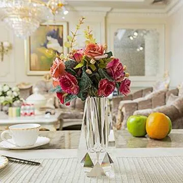 Donoucls Crystal Small Bud Flower Vase Christmas Decorations for Home, Wedding Vase or Gift - Clear With Gift Box