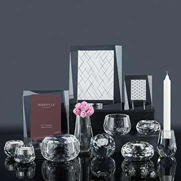 Donoucls Crystal Small Bud Flower Vase Christmas Decorations for Home, Wedding Vase or Gift - Clear With Gift Box