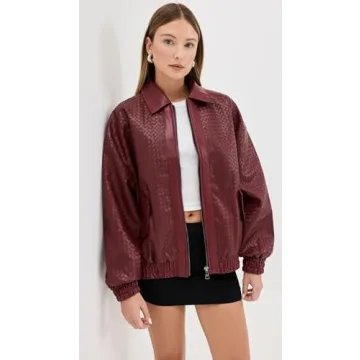 Lioness Women's Kenny Bomber Jacket - Stylish Burgundy Outerwear