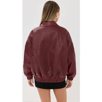 Lioness Women's Kenny Bomber Jacket - Stylish Burgundy Outerwear