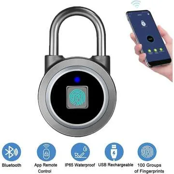Bluetooth Fingerprint Padlock - Water Resistant & Smart