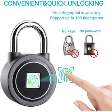 Bluetooth Fingerprint Padlock - Water Resistant & Smart
