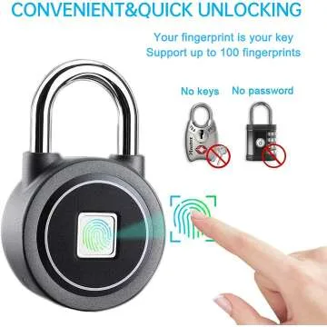 Bluetooth Fingerprint Padlock - Water Resistant & Smart