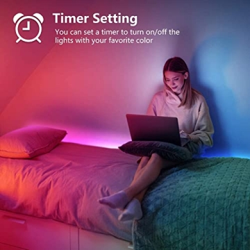 Nexillumi 65.6ft RGB LED Strip Lights with Remote & APP Control