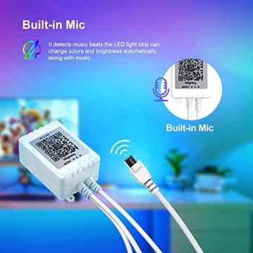 Nexillumi 65.6ft RGB LED Strip Lights with Remote & APP Control