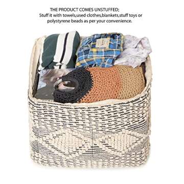 RedEarth Unstuffed Square Pouf Ottoman Cover 100% Cotton