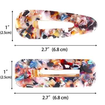 CÉLLOT 16PCS Acetic Acid Resin Hair Barrettes Gold Duckbill Totoise Clips Fashion Geometric Alligator Hair Clips for Women and Youngster Ladies Hair Accessories