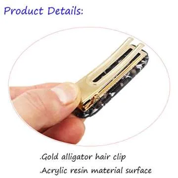 CÉLLOT 16PCS Acetic Acid Resin Hair Barrettes Gold Duckbill Totoise Clips Fashion Geometric Alligator Hair Clips for Women and Youngster Ladies Hair Accessories