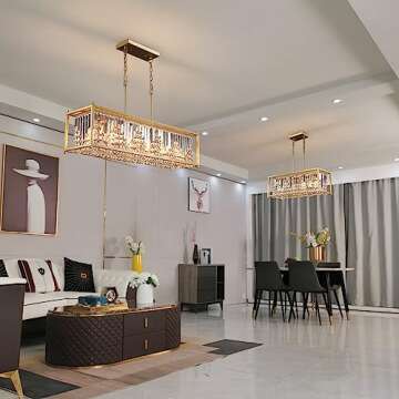 Q&S Gold Modern Chandelier - Luxury Crystal Lighting
