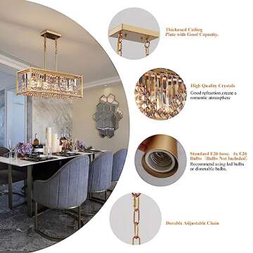 Q&S Gold Modern Chandelier - Luxury Crystal Lighting