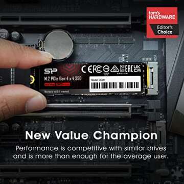 Silicon Power 2TB UD90 NVMe 4.0 Gen4 PCIe M.2 SSD R/W up to 5,000/4,800 MB/s (SP02KGBP44UD9005)