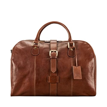 Maxwell Scott - Luxury Mens Womens Leather Carry-On Cabin Luggage for Travel - Handmade in Italy - T...