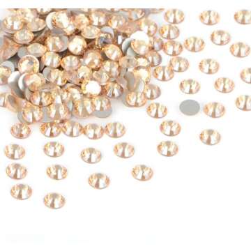 QOGIR Jewelry Adhesive Glue with Flatback Crystal Rhinestones kit, 6 Sizes 2500Pcs Golden Shadow No ...