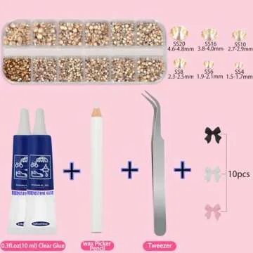 QOGIR Rhinestone Kit - 2500 Crystal Gems for Crafts