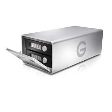 G-Technology 36TB G-RAID with Thunderbolt 3, USB-C (USB 3.1 Gen 2), and HDMI, Removable Dual Drive Storage System, Silver - 0G10810-1