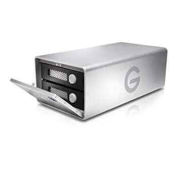 G-Technology 36TB G-RAID with Thunderbolt 3, USB-C (USB 3.1 Gen 2), and HDMI, Removable Dual Drive Storage System, Silver - 0G10810-1