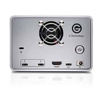 G-Technology 36TB G-RAID with Thunderbolt 3, USB-C (USB 3.1 Gen 2), and HDMI, Removable Dual Drive Storage System, Silver - 0G10810-1