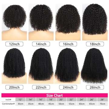 Aiterina Headband Wig Human Hair Kinky Curly for Black Women Curly Human Hair Wigs Briazilian Curly Scarf Wig No Gel Remy Hair None Lace Front Machine Made Wigs Human Hair 16 inch Natural Color