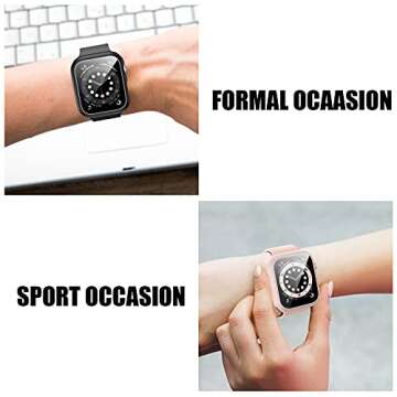 6 Pack for Apple Watch Series 3/2/1 38mm Case with Tempered Glass Screen Protector,JZK Slim Guard Bumper Full Coverage Hard PC Protective Cover HD Ultra-Thin Cover for iWatch 38mm Accessories