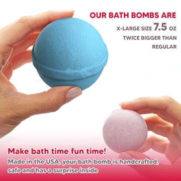 Eco Time Handmade Kids Bath Bombs - All Natural Baby Bath Bombs for Toddlers 1-3 with Surprise Unicorn Toys Inside - Bubble Fizzies Bath Bombs for Women - Allergen Free | Pack of 3