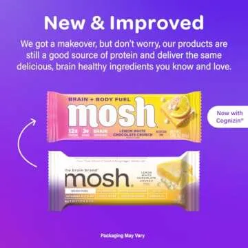 MOSH Variety Pack Keto Protein Bars, High Fiber, Low Carb, Gluten Free, High Protein, Brain Healthy ...