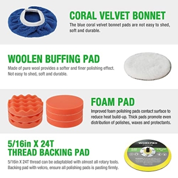 WORKPRO Car Buffer Polisher Kit for Perfect Vehicle Care