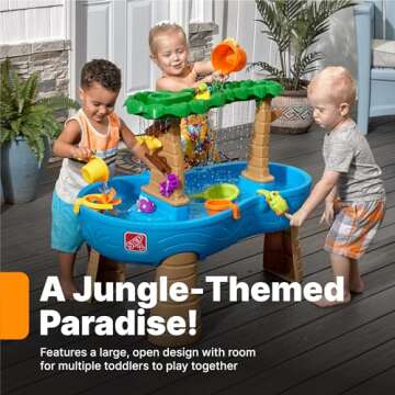 Step2 Tropical Rainforest Water Table, Kids Water and Sand Activity Sensory Playset, Summer Outdoor ...