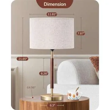 Stylish Mid Century Table Lamp with Pull Chain Switch