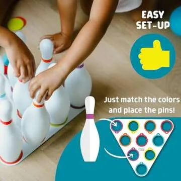 Chuckle & Roar - 10 Pin Bowling Set - New Family Game Night Staple - Easy Setup and cleanup - Great for Indoor Game time - Ages 3 and up