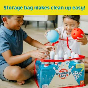 Chuckle & Roar - 10 Pin Bowling Set - New Family Game Night Staple - Easy Setup and cleanup - Great for Indoor Game time - Ages 3 and up