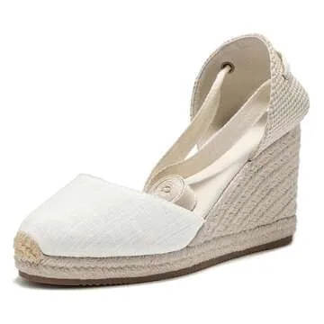 Stylish U-lite Women's Espadrille Wedge Sandals for Summer Wear